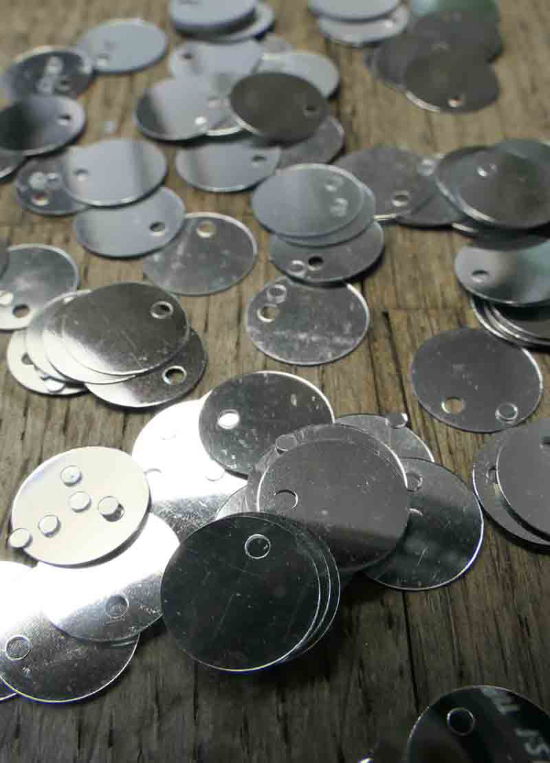 Silver Sequins for Windows in Stumpwork Buildings