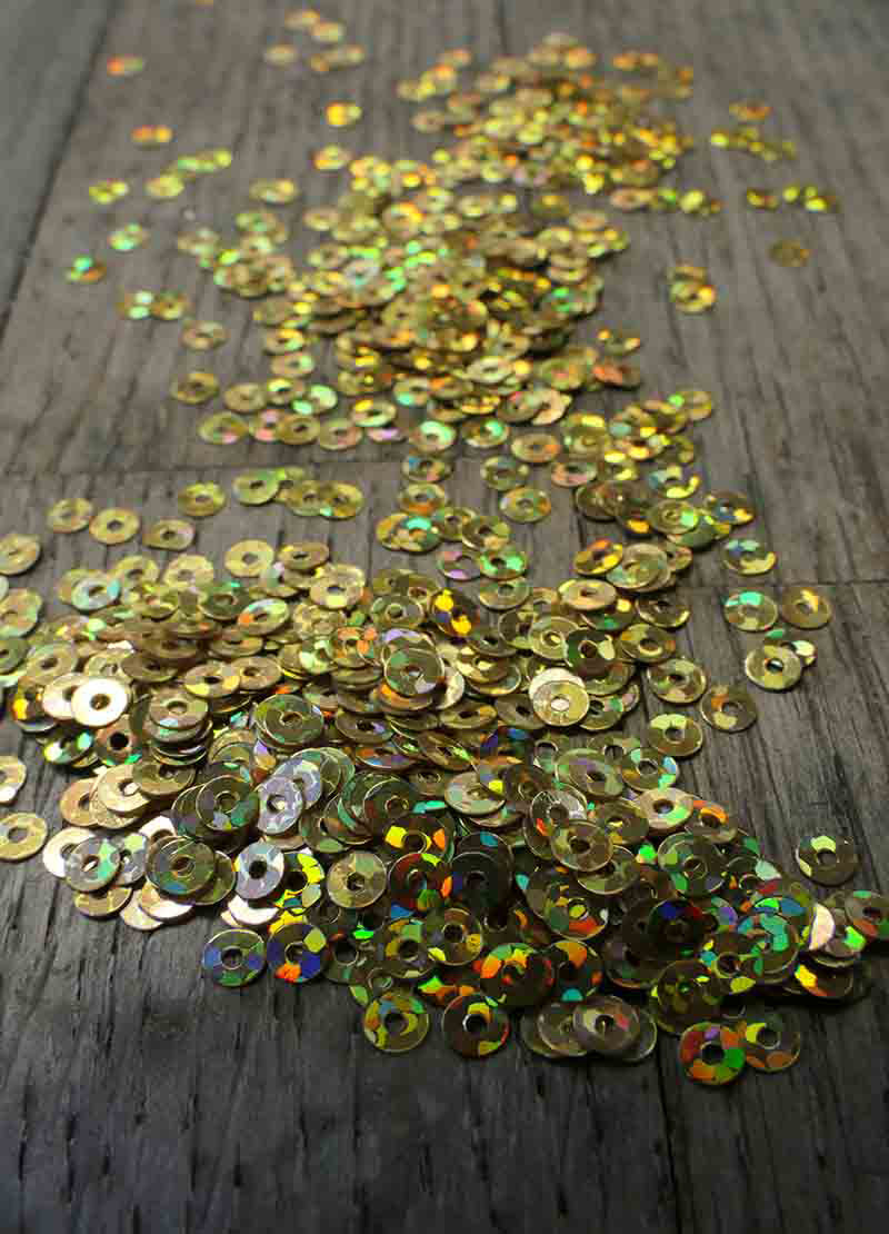 Tiny Sparkling Sequins - Cream, Gold, Silver, Copper & Bronze