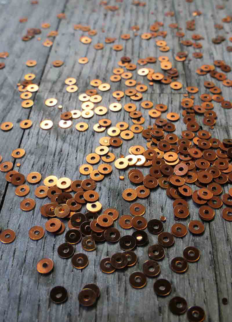 Tiny Sparkling Sequins - Cream, Gold, Silver, Copper & Bronze