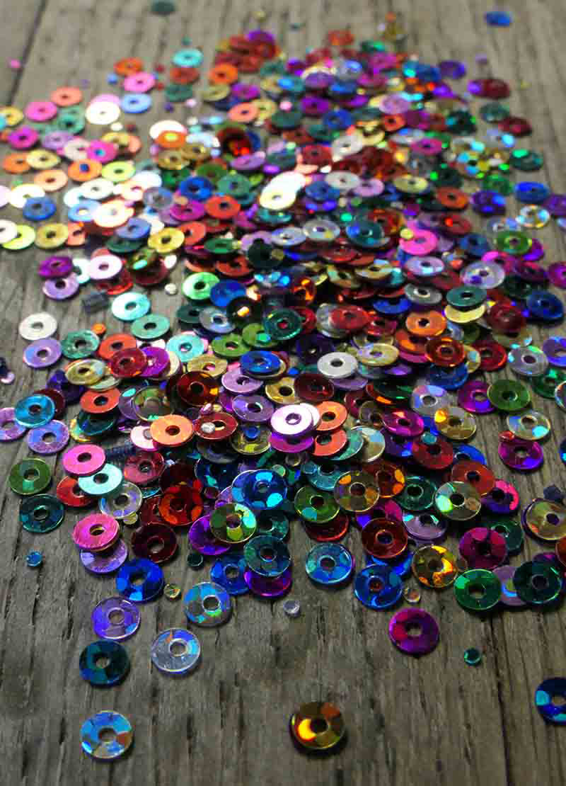 Tiny Sparkling Sequins - White, Translucent, Black & Mixed