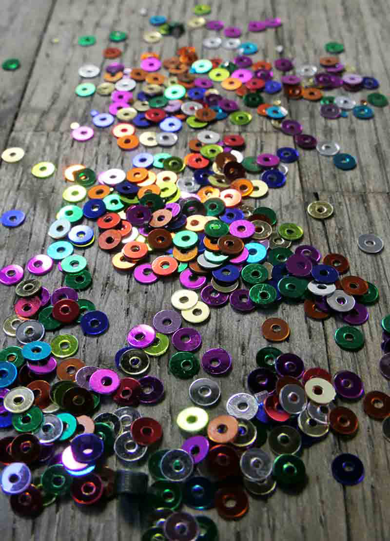 Tiny Sparkling Sequins - White, Translucent, Black & Mixed