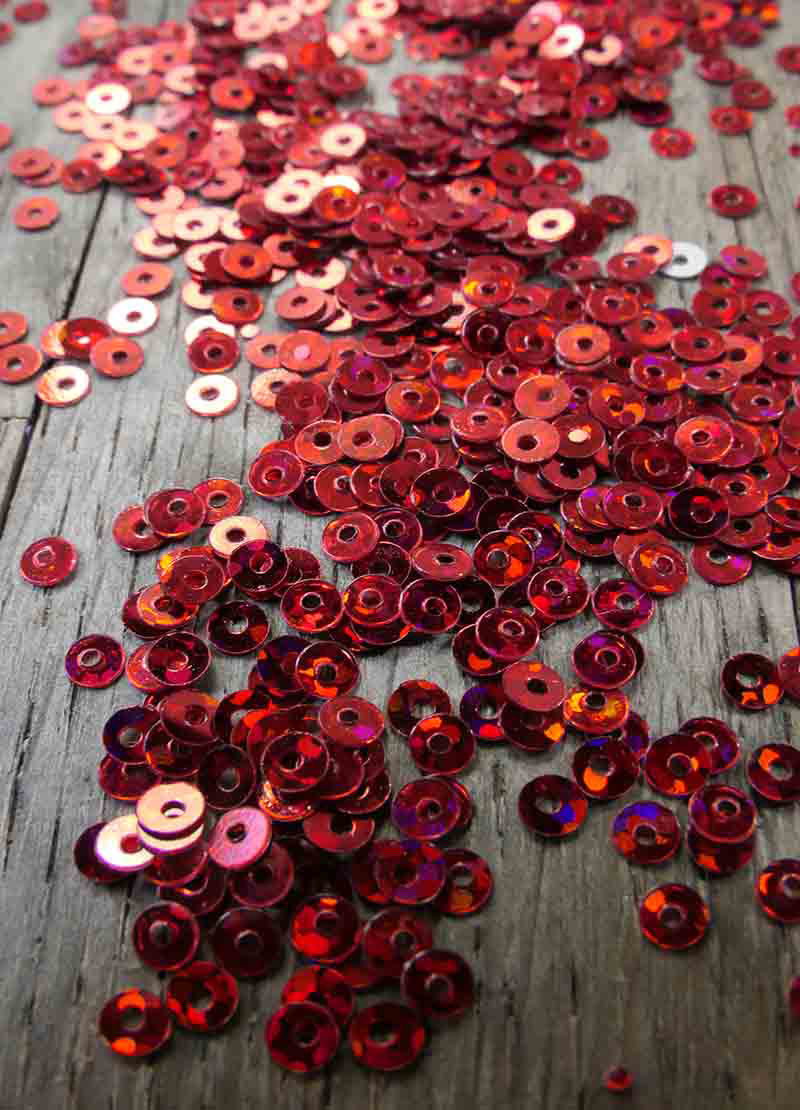 Tiny Sparkling Sequins - Pink, Red & Orange