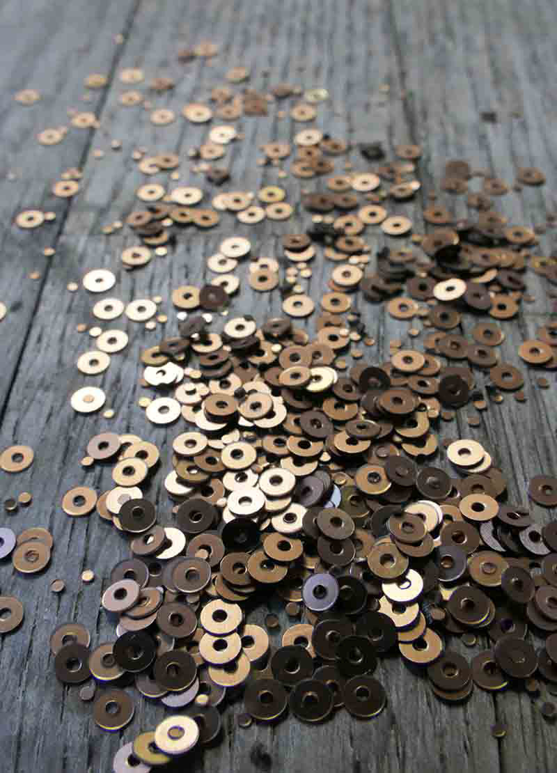 Tiny Sparkling Sequins - Cream, Gold, Silver, Copper & Bronze