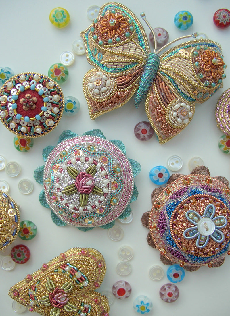Large Millefiori Rose Brooch Embroidery Kit