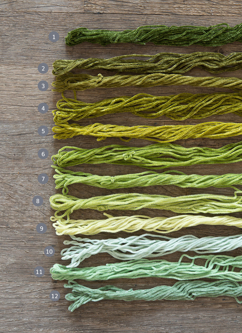 Ultra-fine 100% Silk Chenille - Green