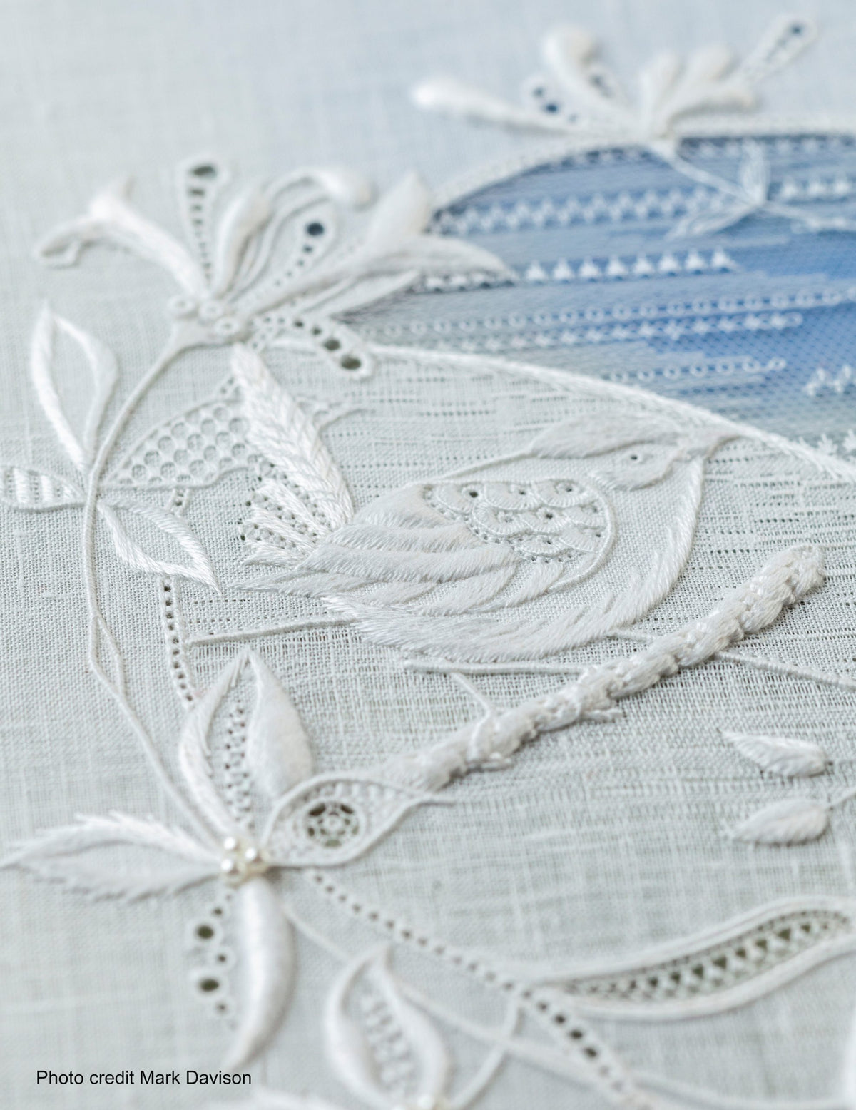 Small Birds May Fly High - on 55 threads per inch linen