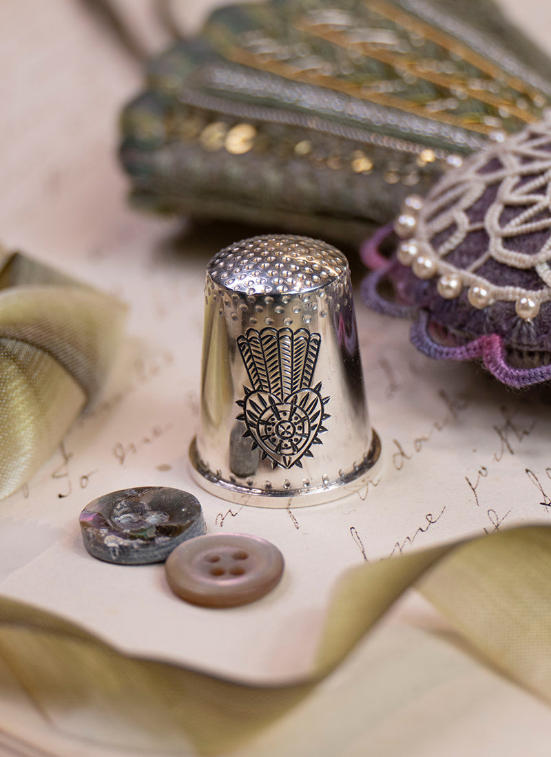 Hand-made Sterling Silver Thistle Thimble