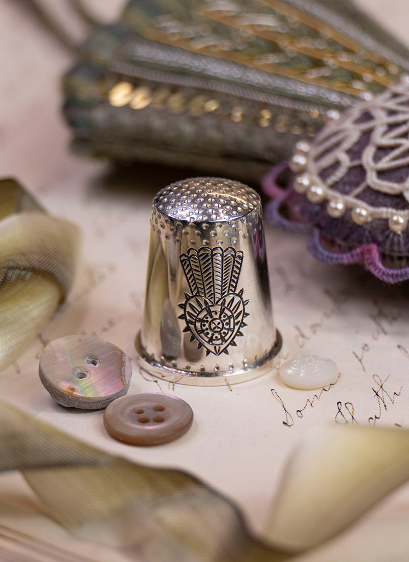 Hand-made Sterling Silver Thistle Thimble