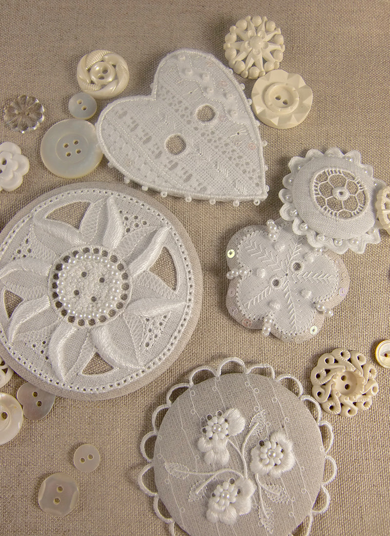 Waitlist for Whitework Button Collection Embroidery Kits
