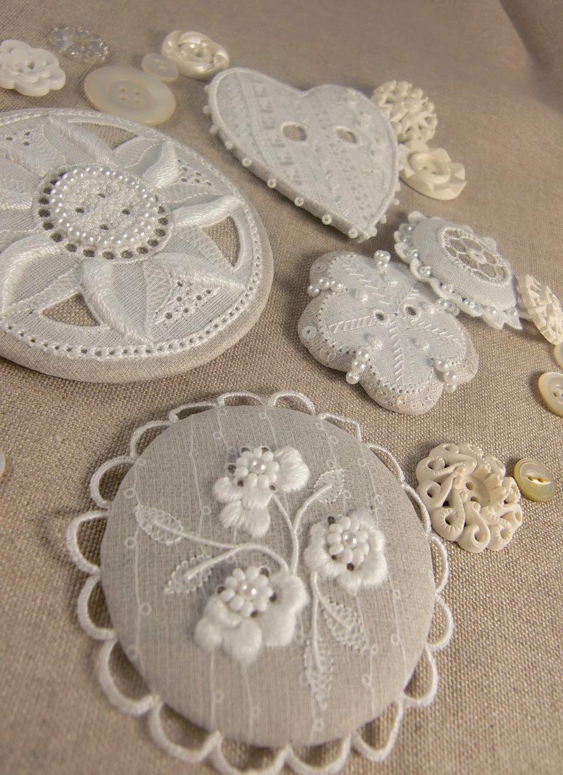 Whitework Button Collection Embroidery Kits