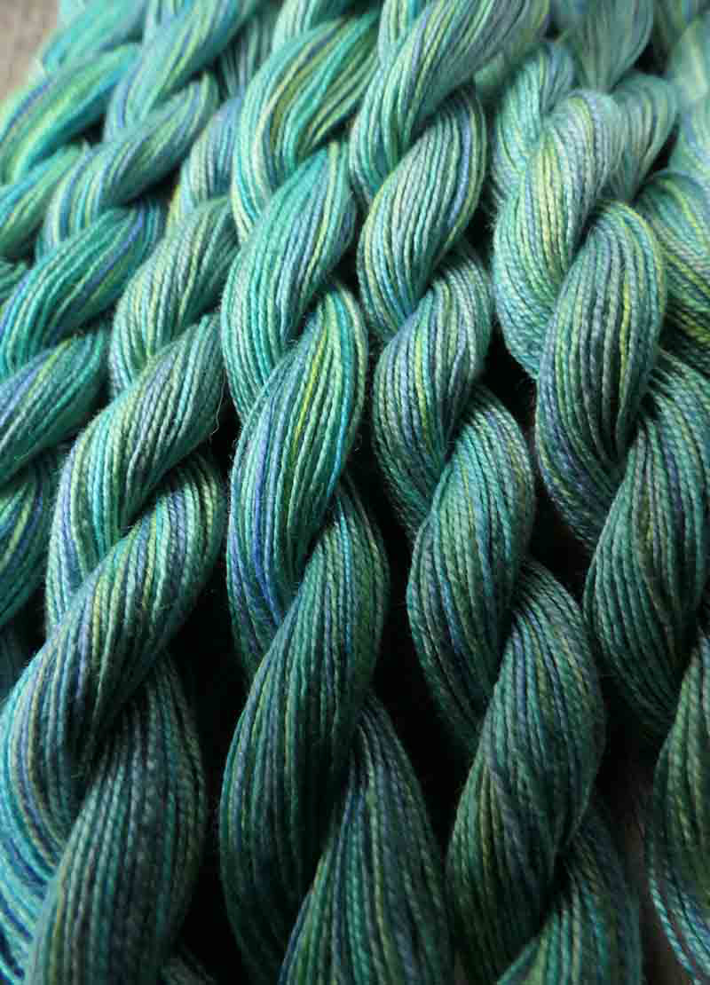 Oliver Twist Hand-Dyed Cotton Threads - Aqua Greens