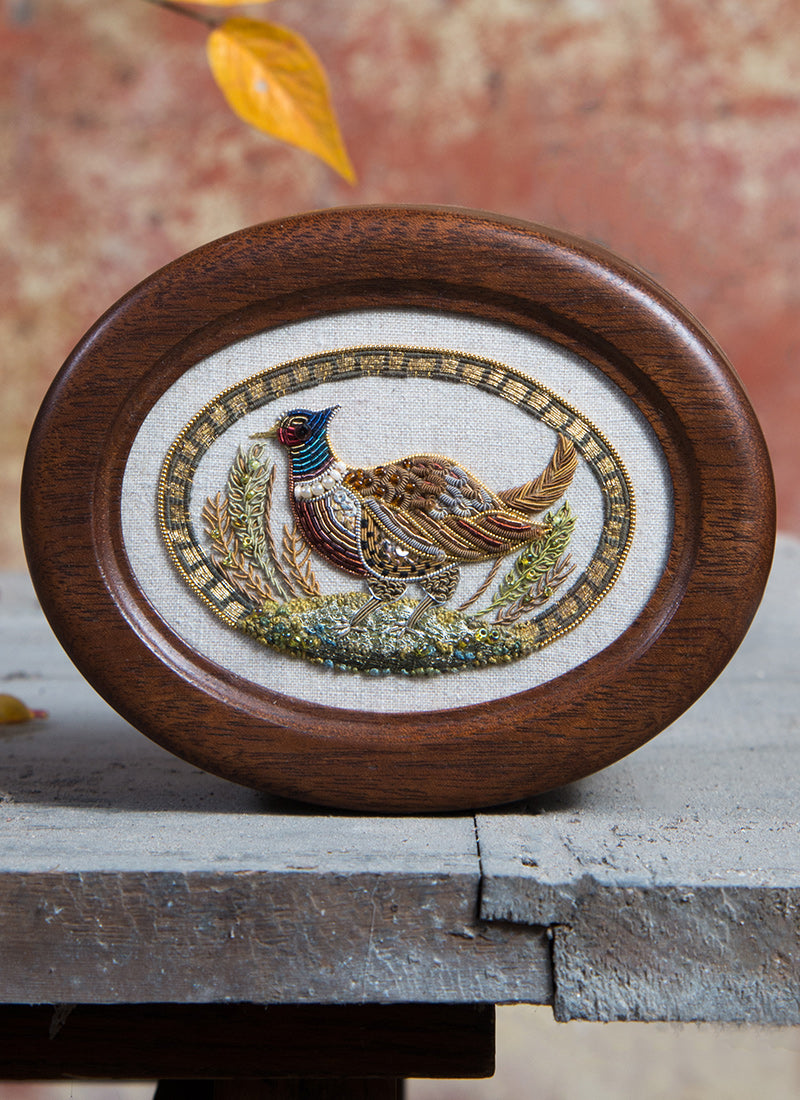 Waitlist for Mosaic Pheasant Embroidery Kit