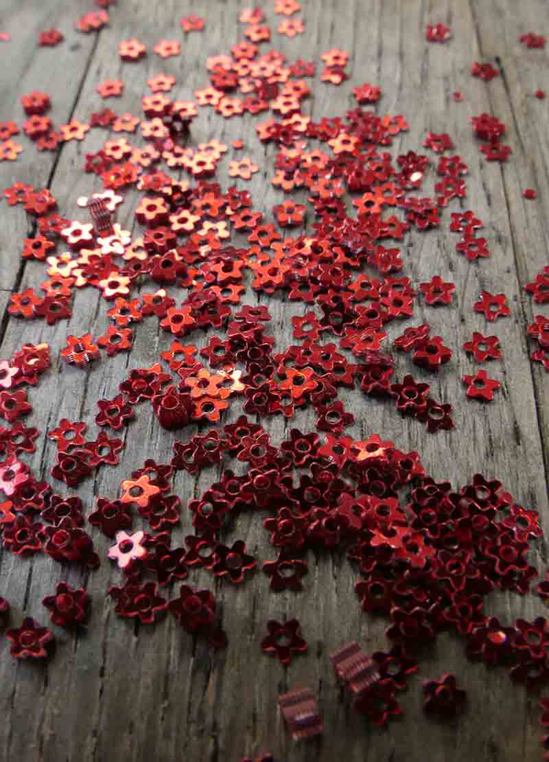 Tiny Sparkling Sequins - Pink, Red & Orange
