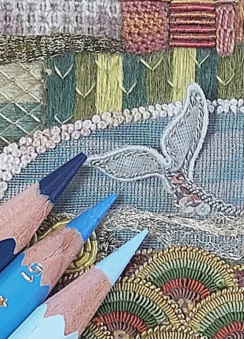 Set of Mini Pencil Crayons for Hampton Court Sampler Design