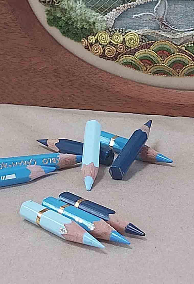 Set of Mini Pencil Crayons for Hampton Court Sampler Design