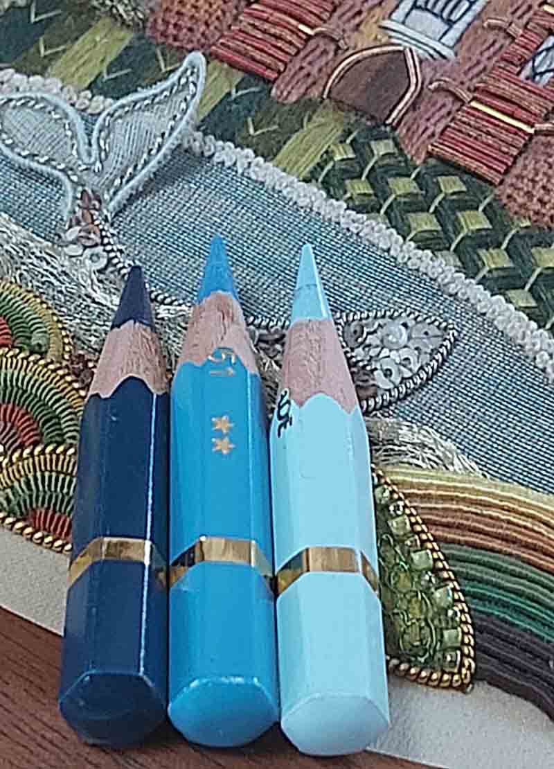 Set of Mini Pencil Crayons for Hampton Court Sampler Design