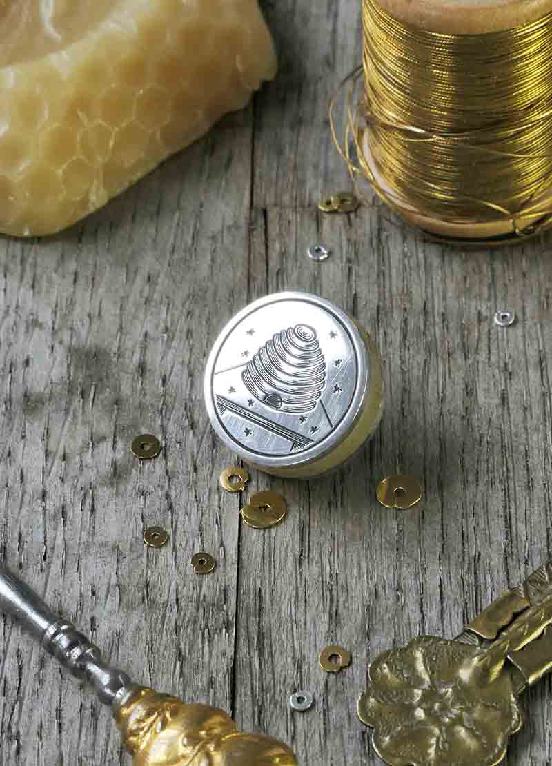 Bee and Skep Sterling Silver Thread Waxer