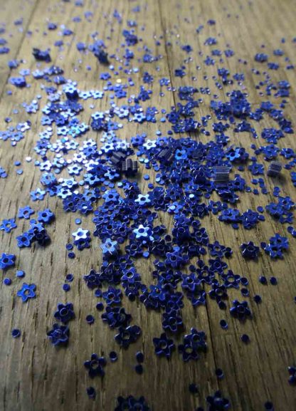 3mm METALLIC BLUE FLOWER