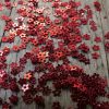 3mm METALLIC RED FLOWERS